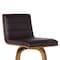 Armen Living Vienna 26" Swivel Counter Stool in Walnut Wood Finish with Brown Faux Leather LCVIBABRWA26 - alternate 9